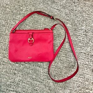 Ralph Lauren Pink Leather Crossbody Bag